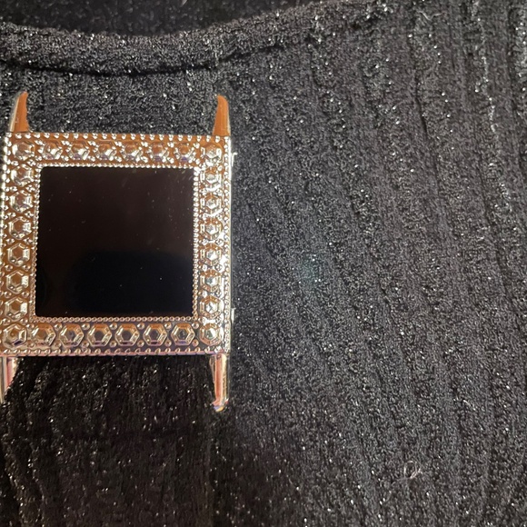 Frank Lyman Design Black Top with Silver Accents - Picture 2 of 6